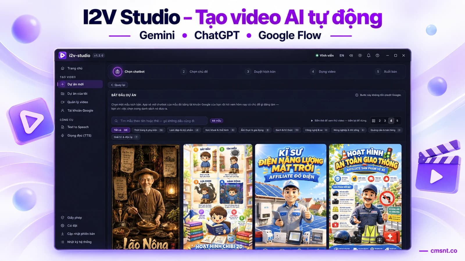 I2V Studio – Tool tạo video AI tự động bằng Google Flow